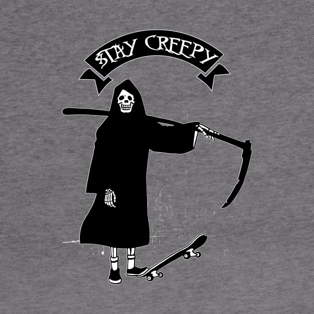 tay Creepy Skater Skate Board SoCal Gothic Punk Rocker Halloween by Prolifictees